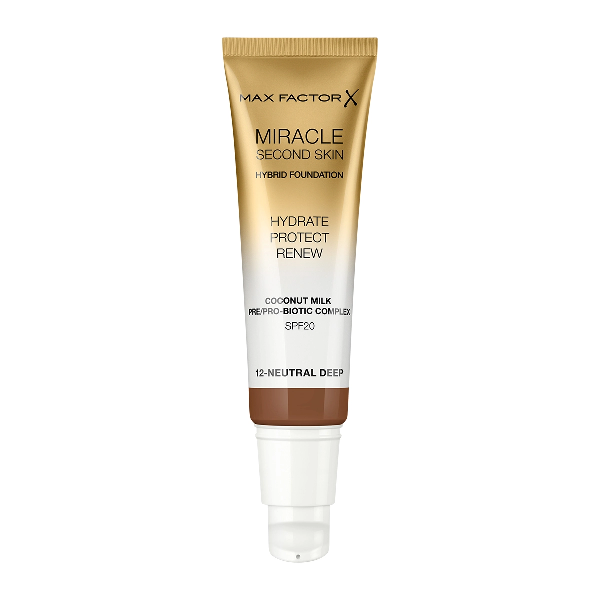 Miracle Second Skin Foundation Hydrate Protect Renew SPF20 30ml 12-Neutral Deep, 30ml - Smink