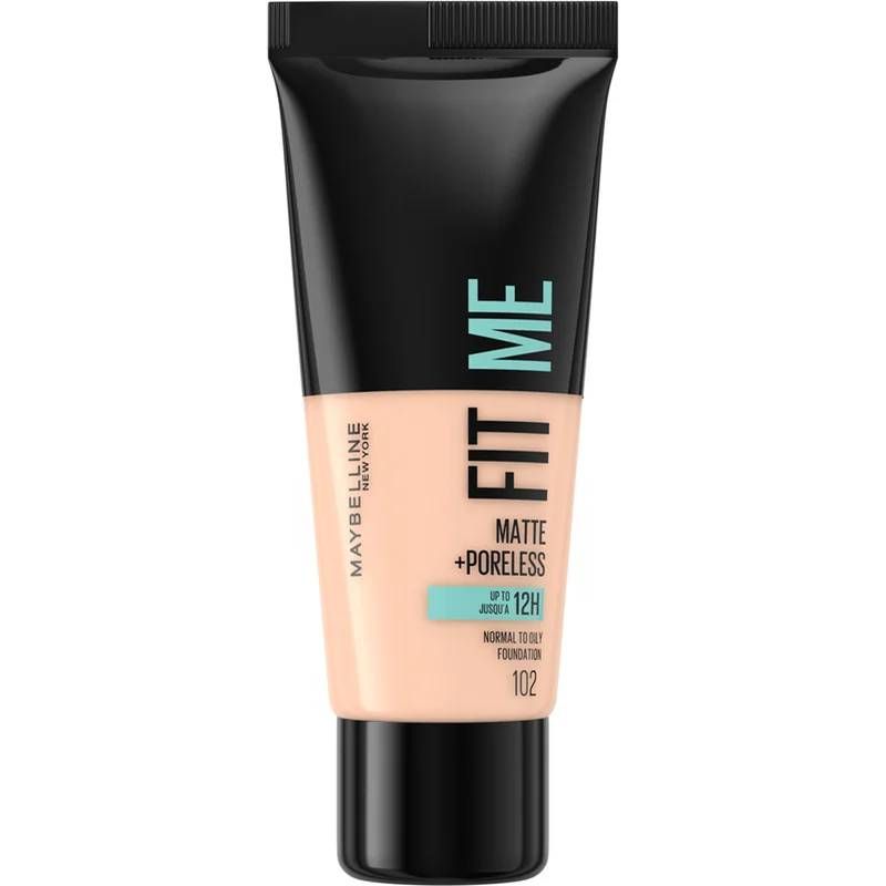 Maybelline New York Fit Me Matte + Poreless Foundation 102 Fair Ivory 30ml, 30ml - Smink