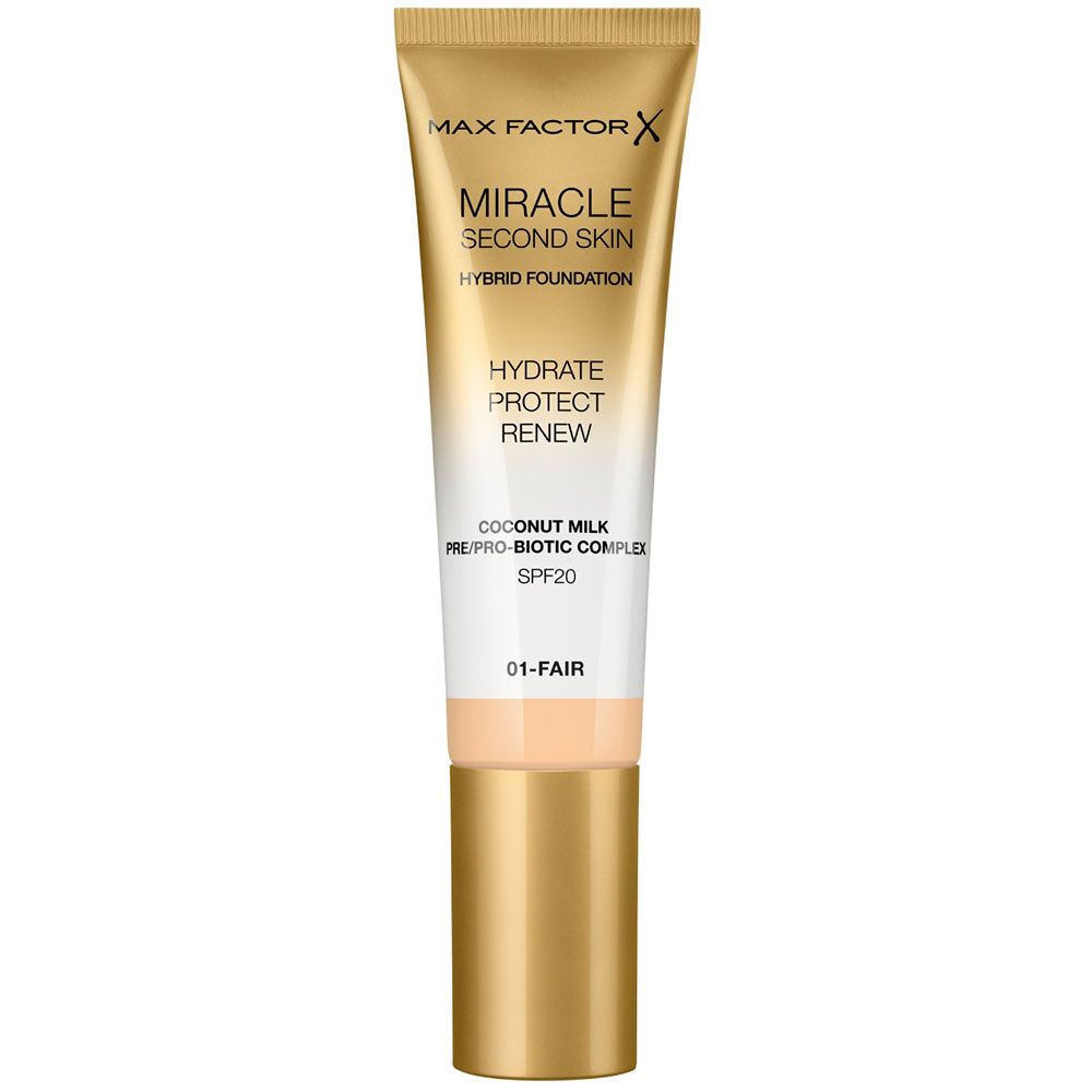 Max Factor Miracle Second Skin Hybrid Foundation 01-Fair, 33ml - Smink