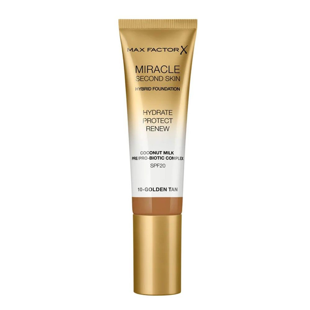 Max Factor Miracle Second Skin Hybrid Foundation 10-Golden Tan, 33ml - Smink