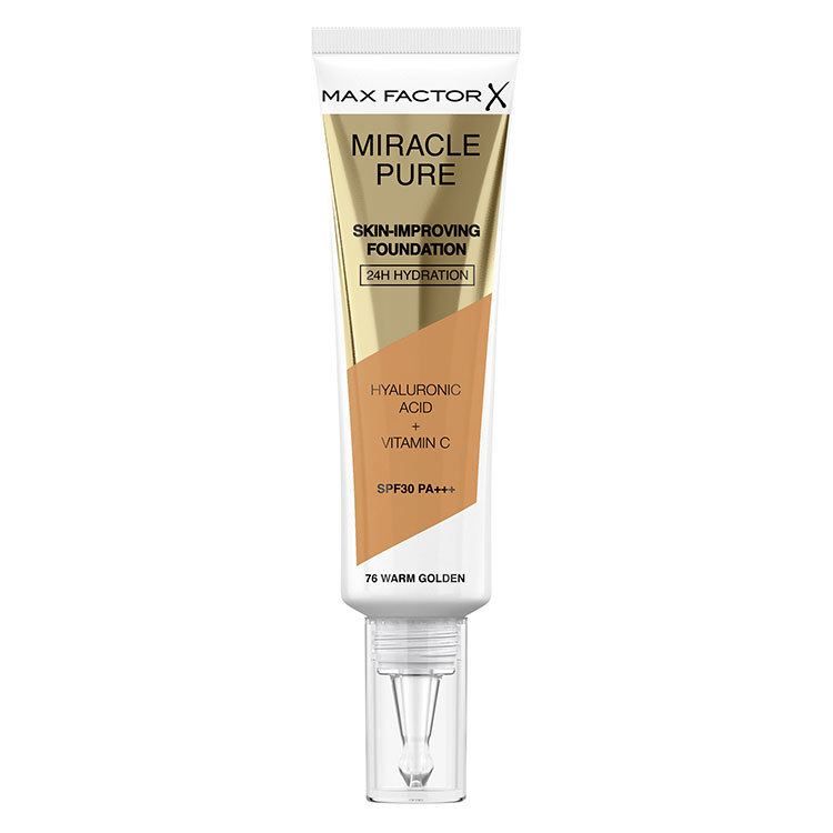 Max Factor Miracle Pure Skin-Improving Foundation 76 Warm Golden 30ml, 30ml - Smink