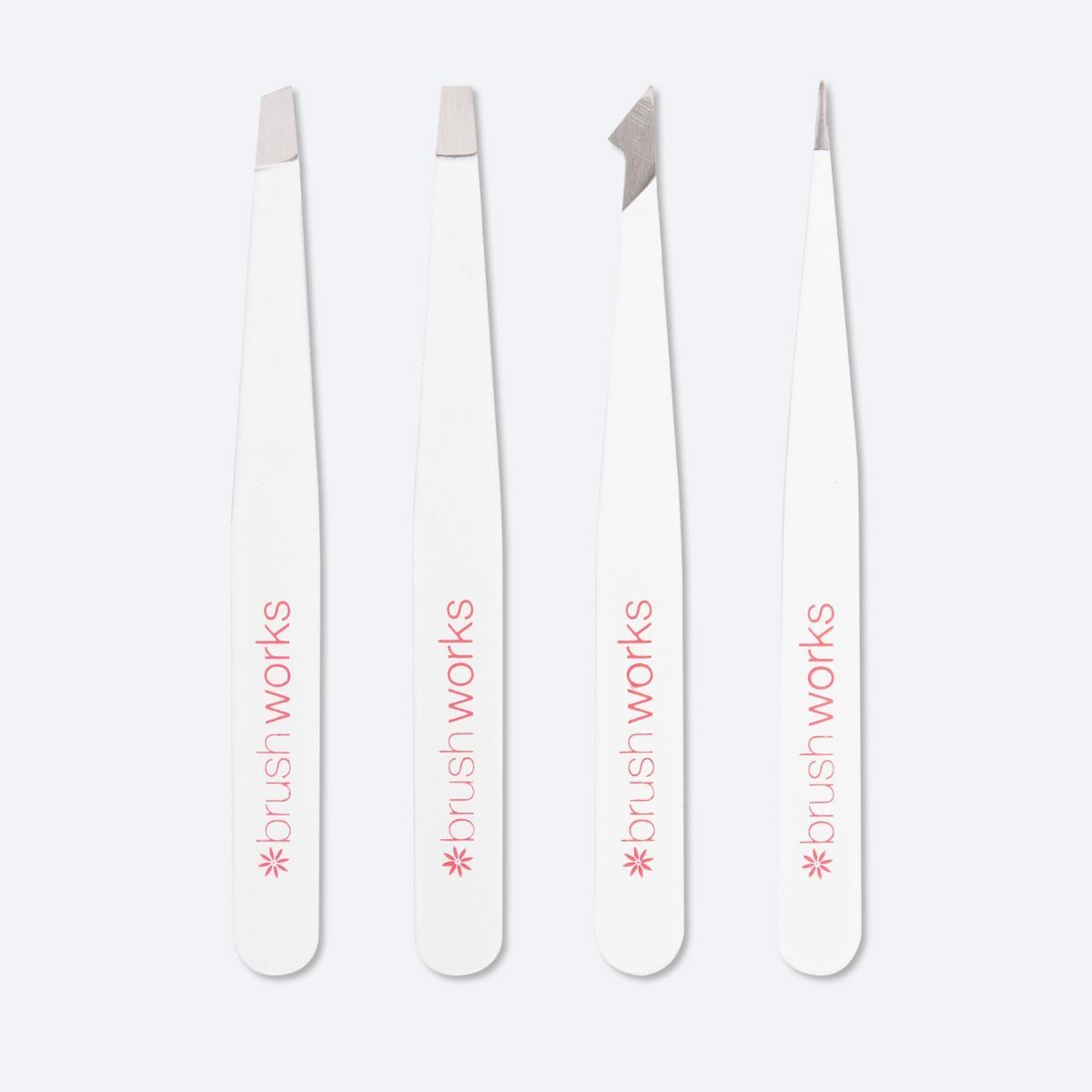 Brushworks HD Combination White Tweezer Set - Smink