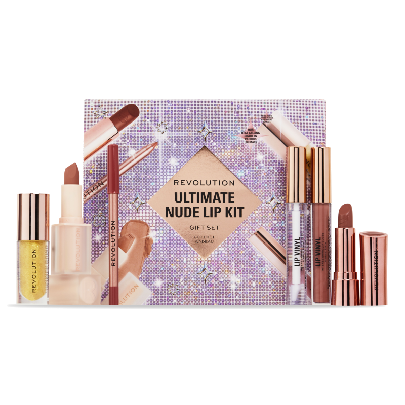 Makeup Revolution Ultimate Nude Lip Kit Gift Set 2024, 20g - Smink