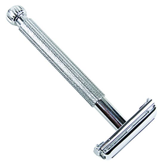 Parker Unisex Textured Long Handle Butterfly Open Safety Razor - Smink
