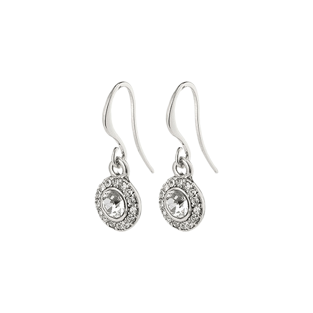 Pilgrim Clementine Recycled Earrings Crystal Silver-plated, 2st - Smink
