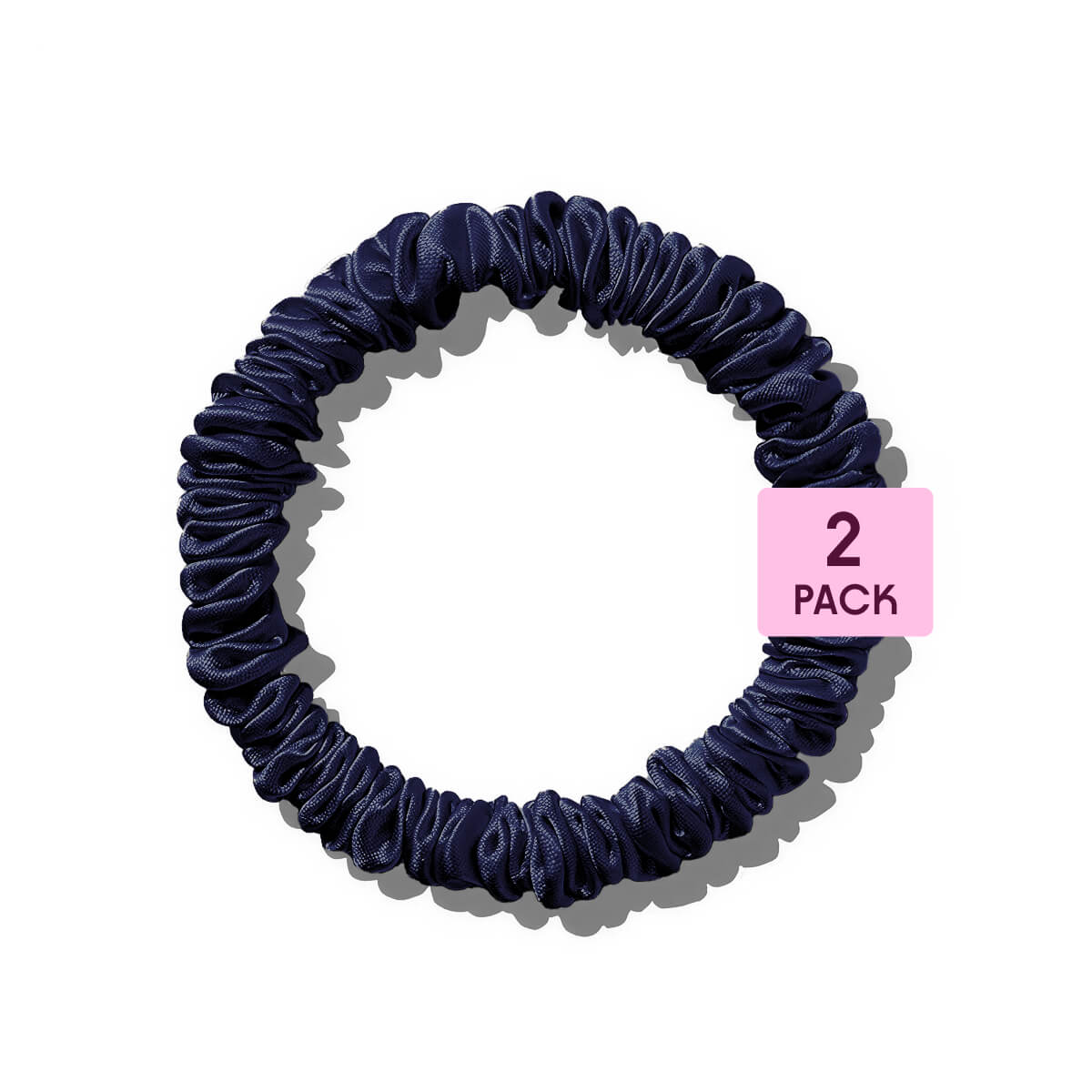 Poppie, Scrunchie 100% Mulberry Silk Blue 2-pack