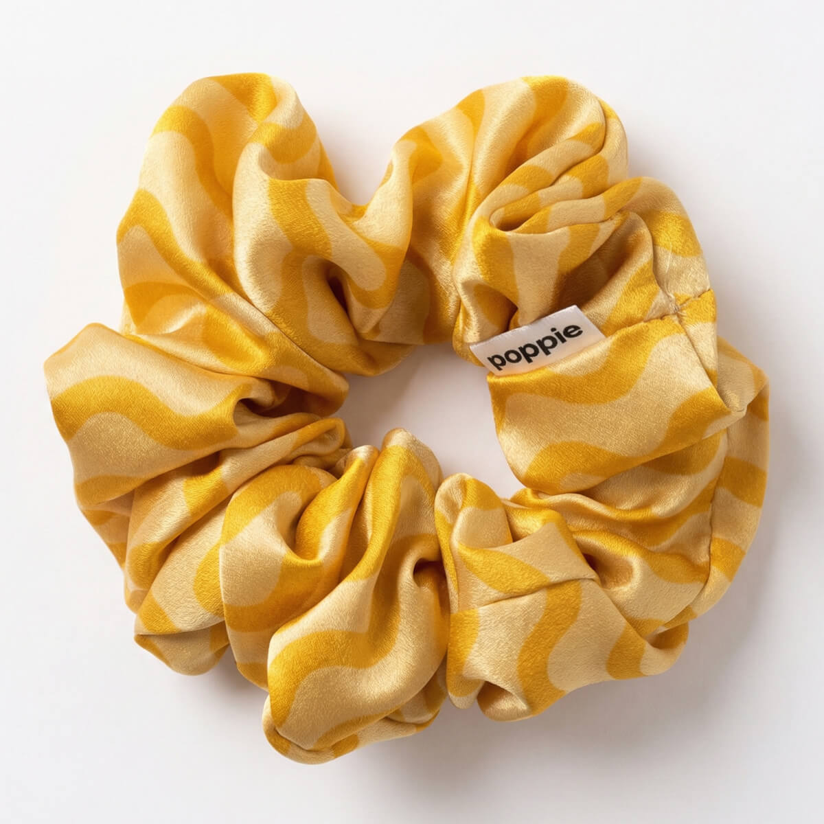 Poppie, Scrunchie 100% Mulberry Silk Yellow L