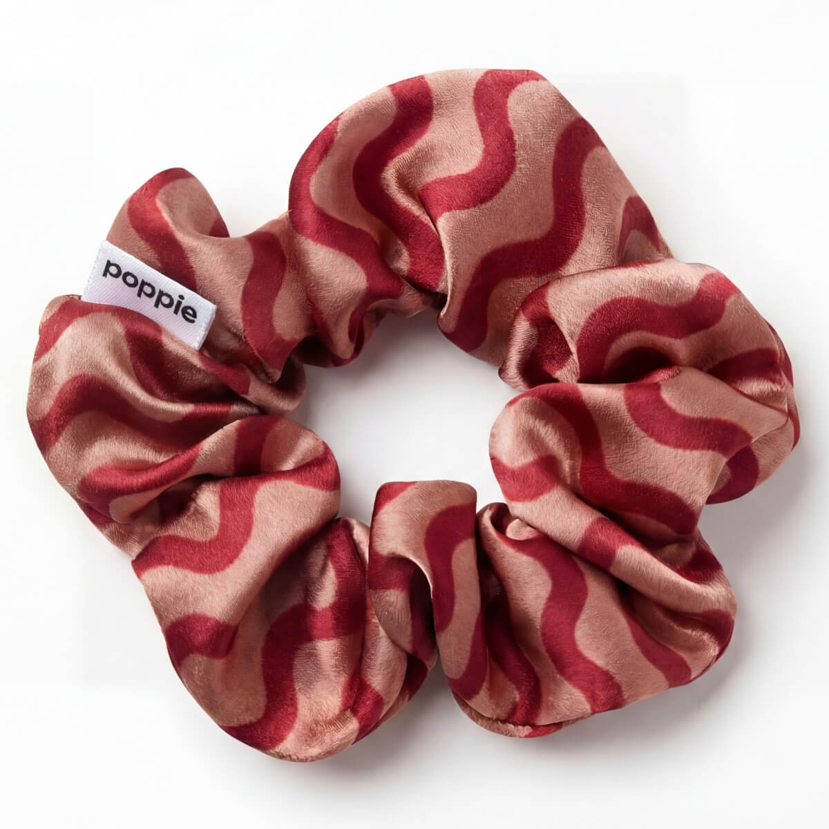 Poppie, Scrunchie 100% Mulberry Silk Burgundy