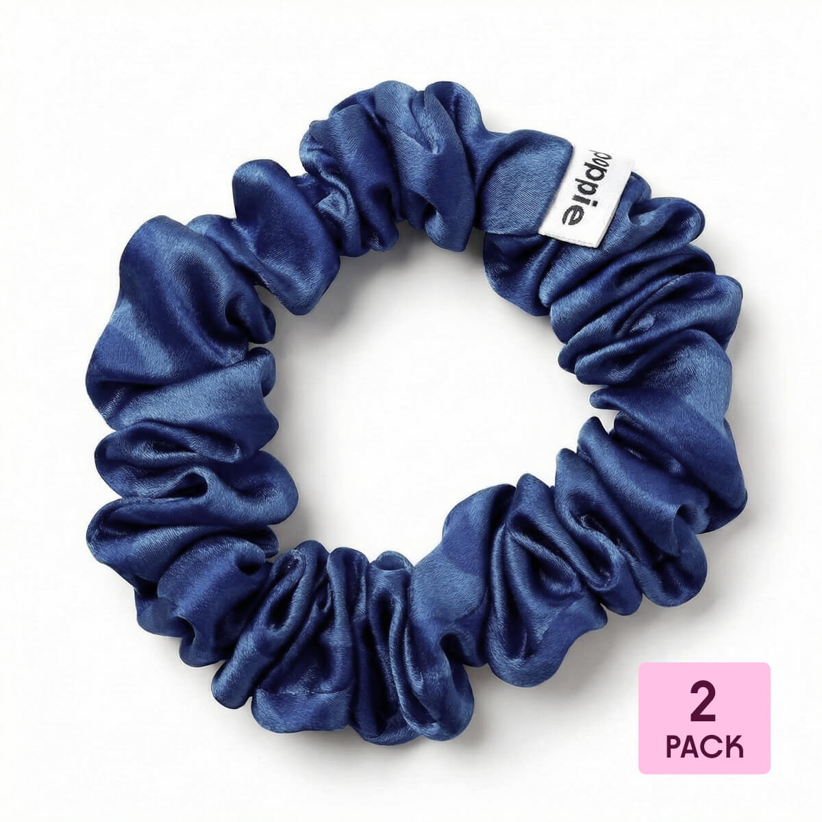 Poppie, Scrunchie 100% Mulberry Silk Blue M