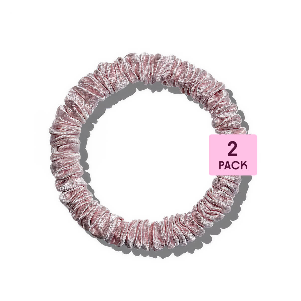 Poppie, Scrunchie 100% Mulberry Silk Pink 2-pack