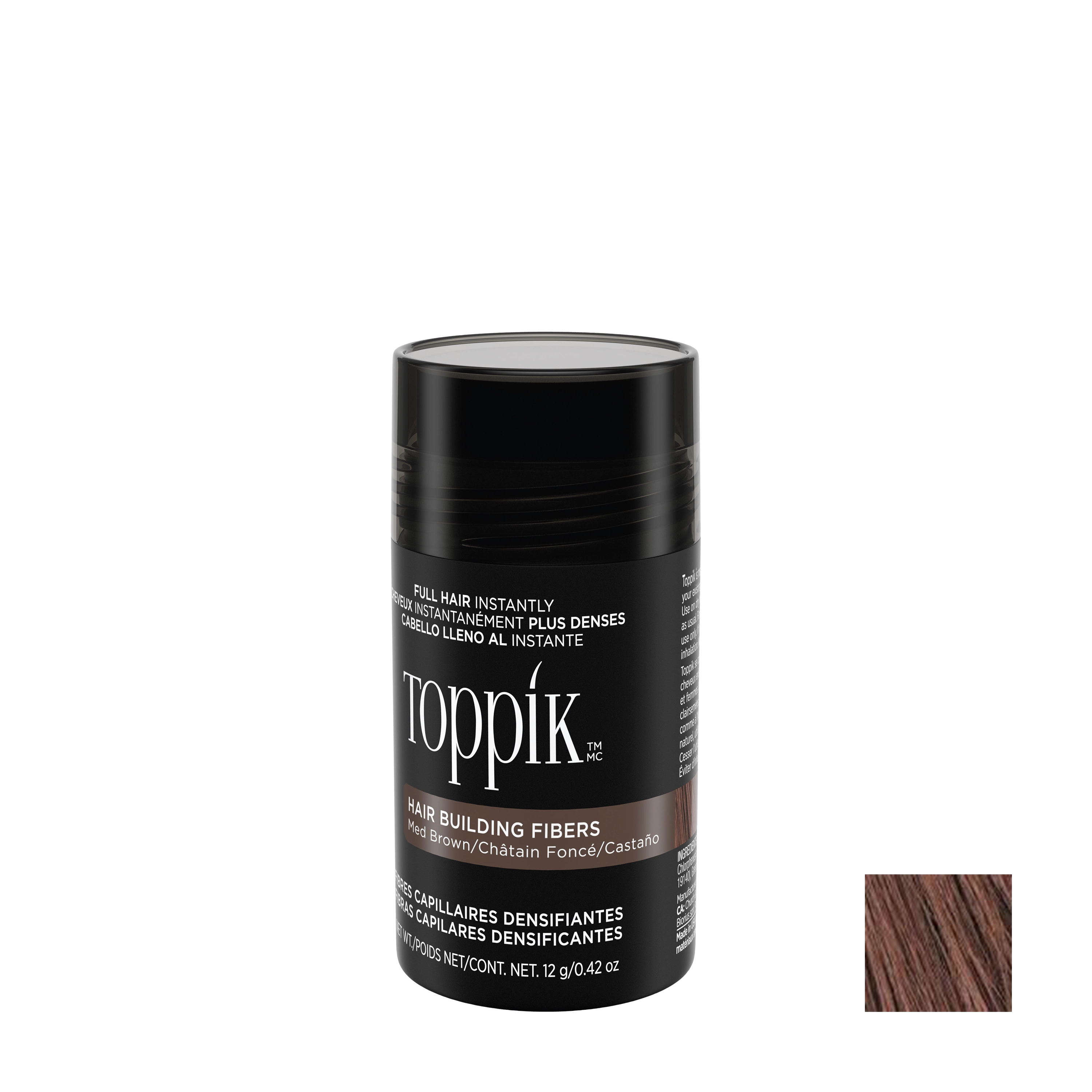 Toppik, Hair Building Fibers, mörkbrun utan box